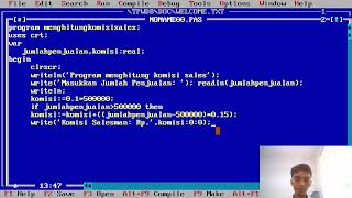 Program Komisi Sales | Turbo Pascal