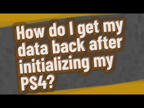 How do I get my data back after initializing my PS4?