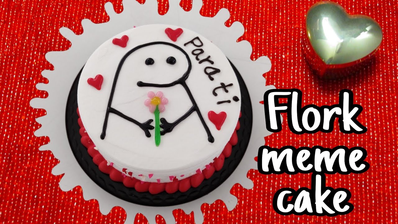 Pastel San Valentín #2, Flork Meme Sticker cake #memecake