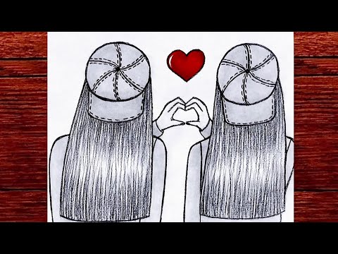 BFF DRAWING || HOW TO DRAW BEST FRIENDS ❤️❤️❤️