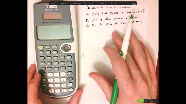 Solving percentage equations with TI-30xs multiview