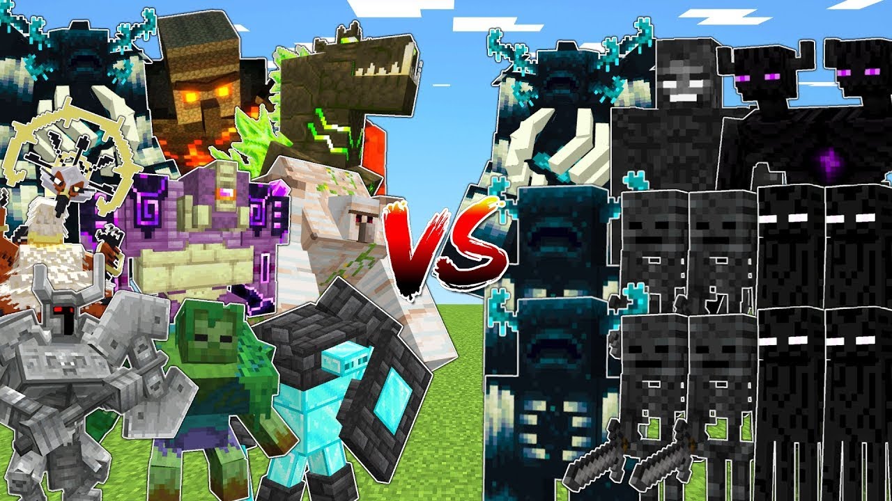 OP BOSSES vs WARDEN & WITHER & ENDERMAN Army!