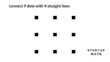 How to connect 9 dots with 4 straight lines.  |  StudyUp Math  | Puzzles | Riddles.
