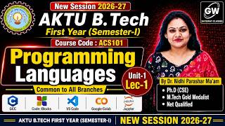 2026-27 Programming Languages AKTU B.Tech First Year I By Dr. Nidhi Parashar Ma'am I AKTU screenshot 5