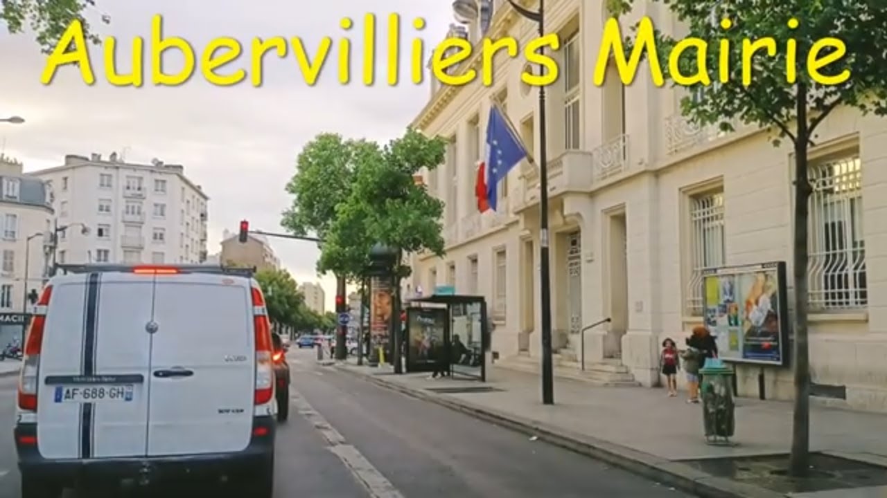 Aubervilliers Mairie - 4K- Driving- French region