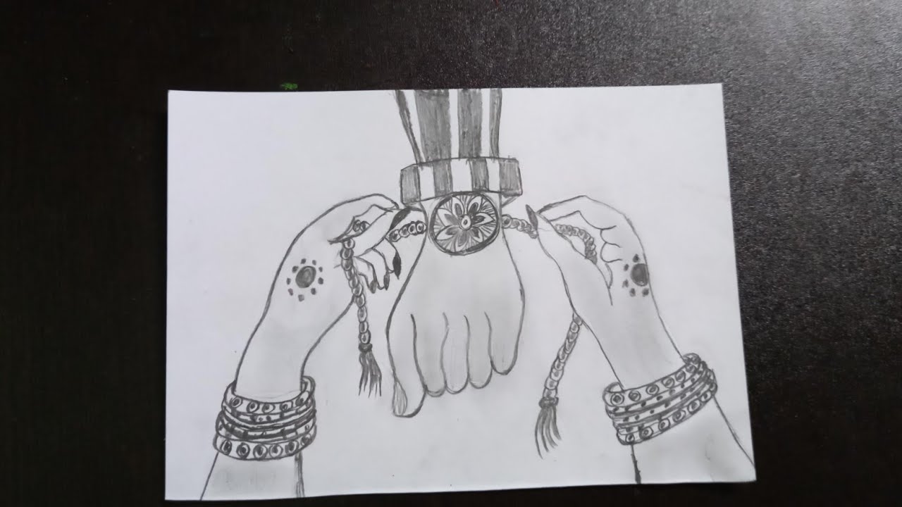 How to draw beautiful raksha bandhan drawing | beautiful rakhi drawing idea 