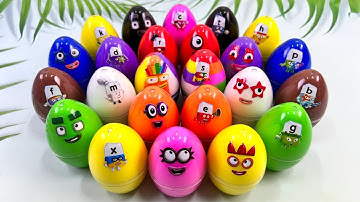 Numberblocks - Looking for Alphablocks Mini Dinosaur Eggs Colorful! Mixing Rainbow Clay ASMR