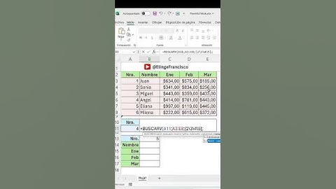 Como usar Buscarv con varias columnas o filas de resultado en Excel