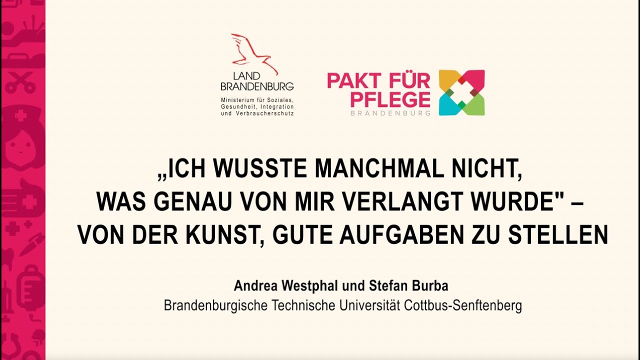 Ich wusste manchmal nicht, was von mir verlangt wurde – von der Kunst, gute Aufgaben zu stellen