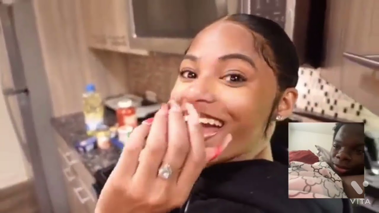 Leading his girlfriend on while she cooks