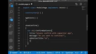 capacitor confirm modal in ionic apps