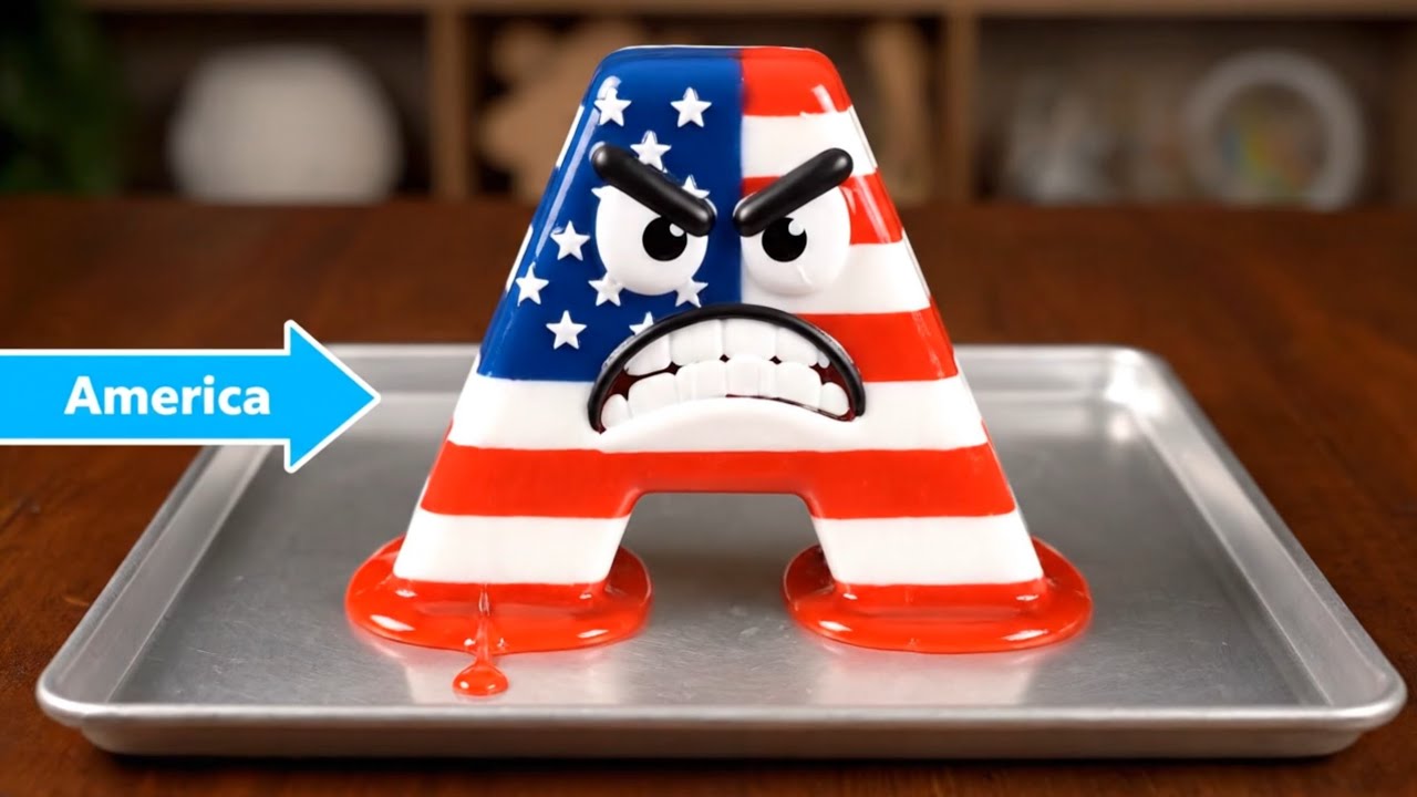 Alphabet Lore A-Z: Country Flags Melting into Famous Desserts! 🇺🇸🍩 Satisfying ASMR Transformation