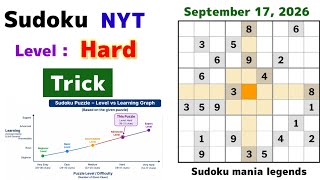 Today 17 Sept New York USA Singapore UK Canada times hard Sudoku puzzle solution well explainSudoku