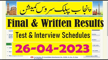 ppsc written results,final results,test and exams schedules 26-04-2023
