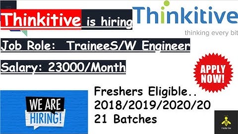Thinkitive Off Campus Recruitment 2021/2020/2019/2018 | Jobs For Freshers 🔥🔥 Apply Now