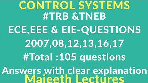 CONTROL SYSTEM ALL PREVIOUS YEARS TRB TNEB QUESTIONS