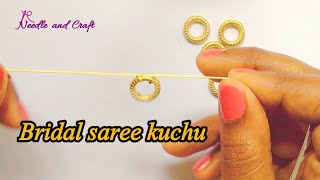 New bridalsareekuchu using ringbeads | double colour saree kuchu - Needle and Craft 
