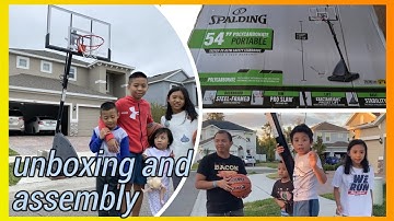 SPALDING 54 Polycarbonate Portable Basketball System Unboxing and Assembly
