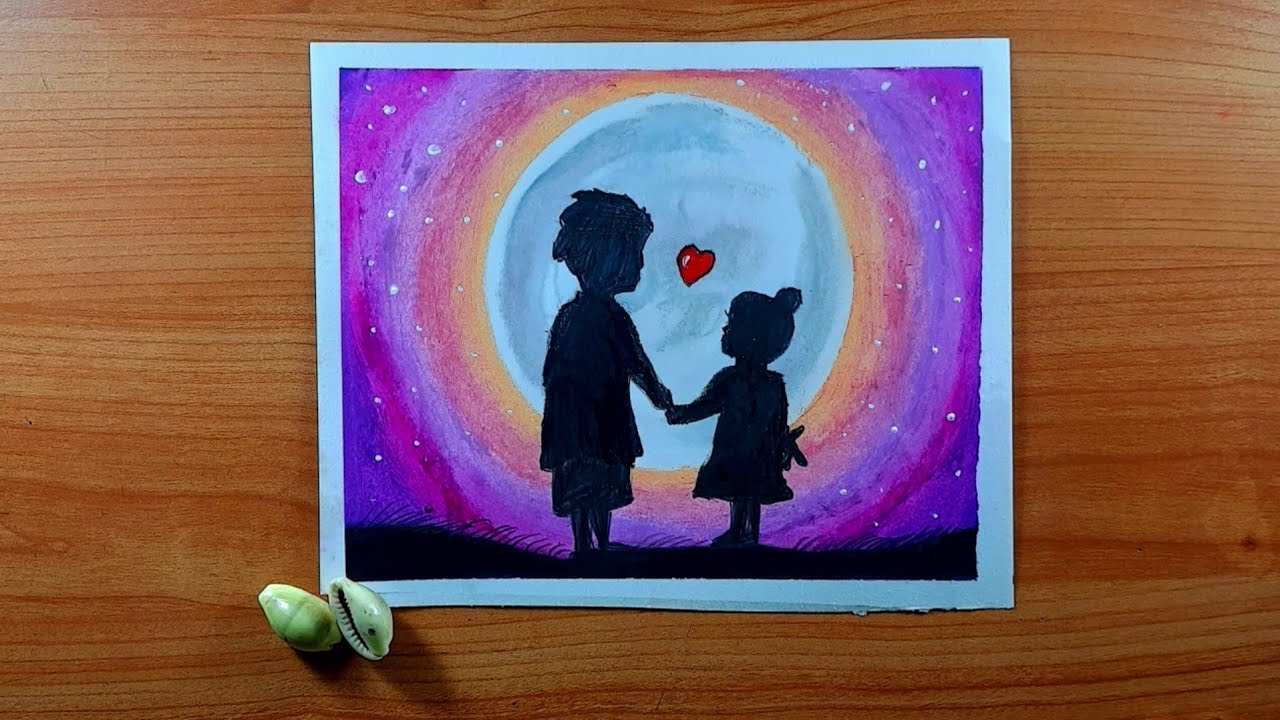 Brother and Sister Drawing with Oil Pastels Oil Pastel Drawing easy