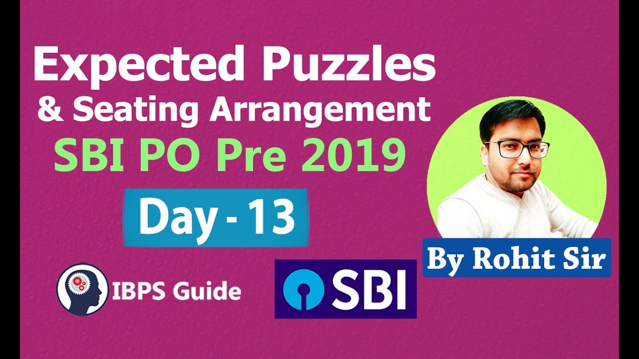Expected Puzzles & Seating Arrangement Questions for SBI PO Prelims 2019 | By Rohit Sir (Day-13)