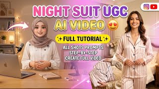 Day 20/30| Night Suit UGC AI Video ✨Full tutorial + all shot prompts  #AIUGC #NightSuitUGC #UGCVideo screenshot 5