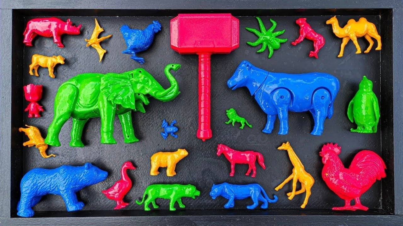 Cleaning animals cows, ducks, geese, chickens, elephants, chimpanzees, lions, camels, crocodiles.