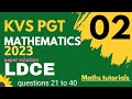 kvs pgt maths preparation 2025 | kvs pgt maths ldce question paper solution 2023 part 2 | kvs maths