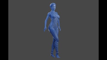 Alien girl 3d model low poly
