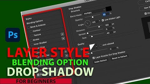 Layer style | blending option | drop shadow|adobe Photoshop