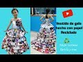 Vestido hecho con papel RECICLADO PASO A PASO Concurso de disfraces Reciclaje