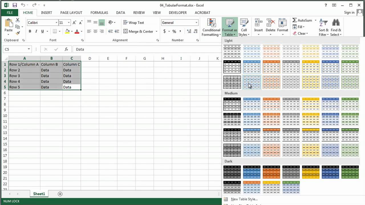 How to Use a Tabular Format in Excel : MS Excel Tips - YouTube