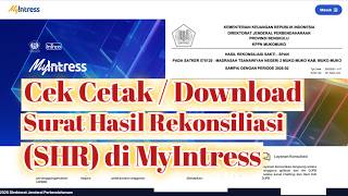 How to Download the Reconciliation Results Letter (SHR) on MyIntres