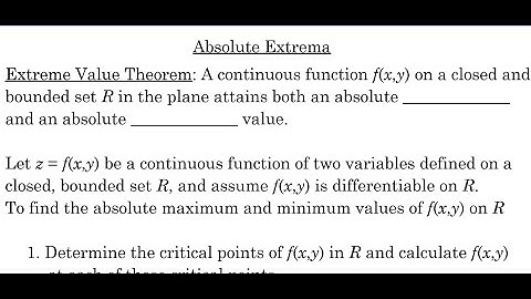 Absolute Extrema