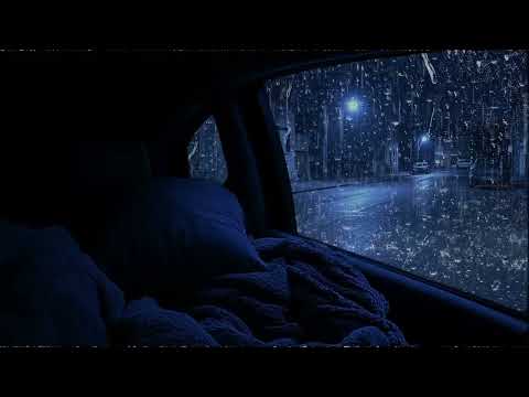Heavy Rain on Car Roof at Night | Cozy Rain Sounds for Deep Sleep, Relaxation, Study & ASMR