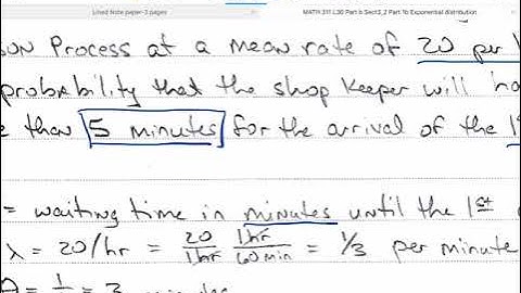 Probability Theory L30 Part b Section 3.2 Part 2 Exponential Distribution