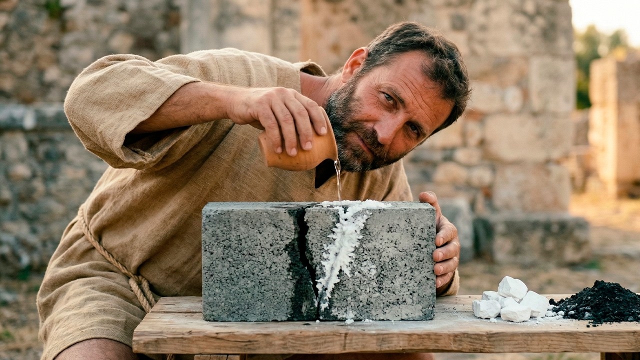 Эта римская бетонная смесь: самовосстанавливает трещины и со временем становится ПРОЧНЕЕ (3 ингре...