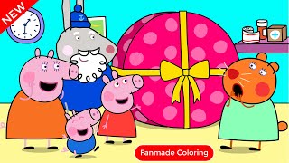 Peppa Pig Delivers Doctor Hamsters Big Holiday Present Peppa Pig Fanmade Coloring Story
