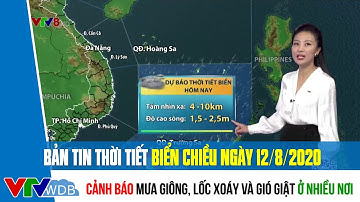 Bản tin thời tiết biển ngày 12/8/2020 | Cảnh báo mưa giông, lốc xoáy và gió giật ở nhiều nơi