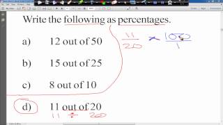 clip 54 Grade D Change to a Percentage without a calculator
