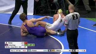 2018 NCAA Wrestling 197lbs: Jacob Holschlag (UNI) dec Chris Weiler (Lehigh)