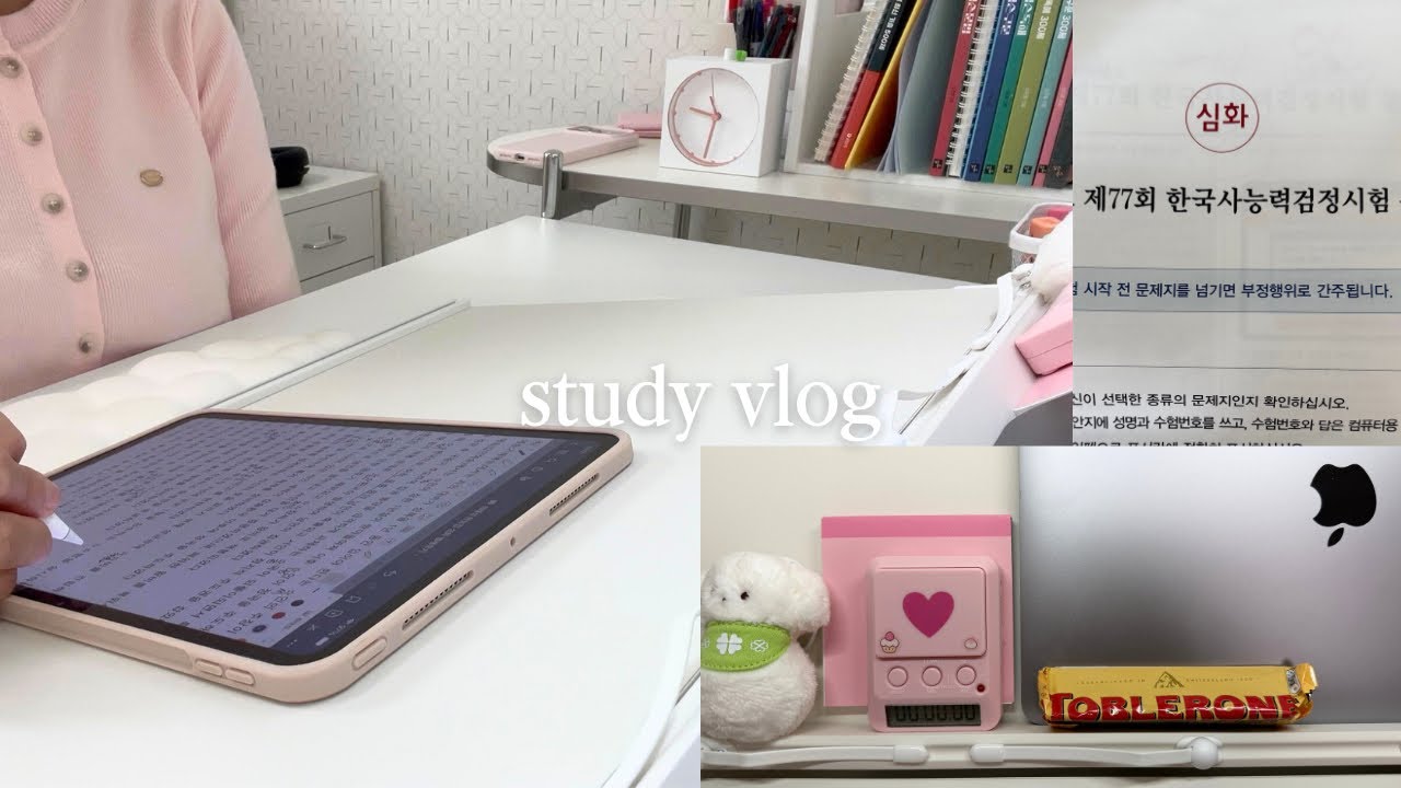 공시생vlog. 인생은 기세다 | 3급 목표였는데 1급?☘️| 공부 브이로그 | 아이패드 필기 asmr | 집공 | 한능검 심화 1급 공부법 | 77회 시험 후기