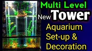 How To Build Unique Multi Level Tower Aquarium Set-Up & Decoration Ideas || Aquarium  Decoration - Youtube