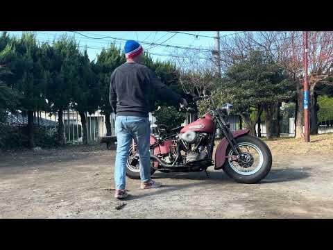 ELECTRIC START 1947 Harley Davidson FL Knucklehead - Cold Start and walk around