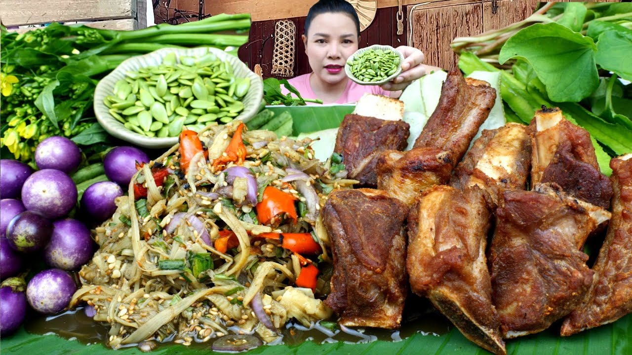 ซุปหน่อไม้ใส่งาคั่วใบขิงกับซี่โครงหมูทอดข้าวเหนียวฮ้อนๆเมนูบ้านๆเเซ่บสุด|ส้มซ่าพาเเซ่บ4มกราคม2025