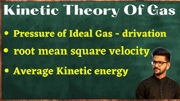 Pressure of Ideal Gas || KTG derivation || Kinetic Theory Of Gas || Root Mean Square Velocity