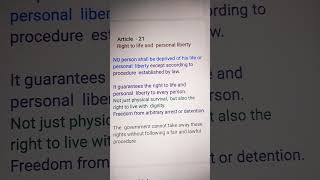 Article -21 Right to Life and Personal Liberty. Fundamental RIGHTS