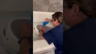 Baby's first bath