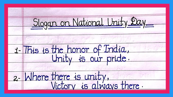 National unity day slogan in english | slogan on national unity day