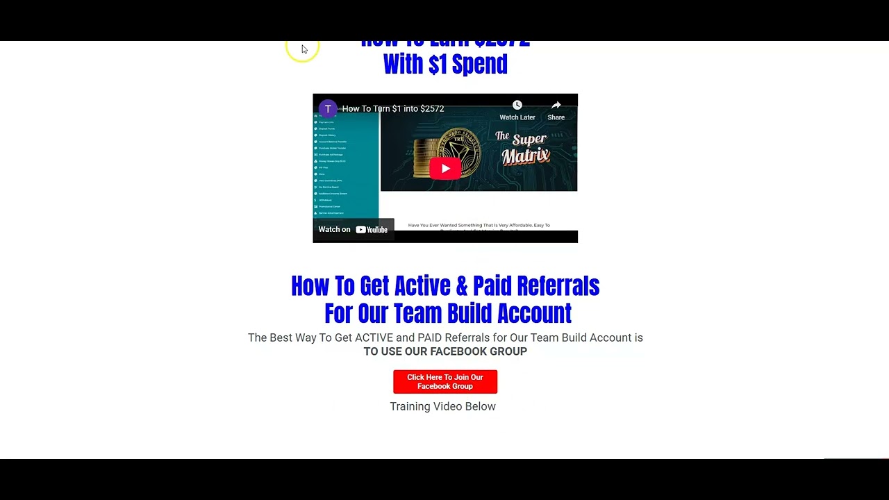 How To Get Referrals For The Super Matrix Build From $1 Cost To Earning $2572