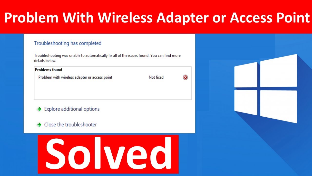 access point ไร้ สาย  New 2022  Fix Problem With Wireless Adapter or Access Point in windows 10/11
